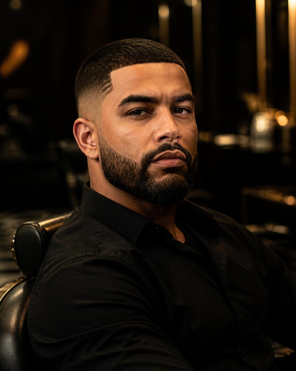 Cliente com cabelo e barba alinhados